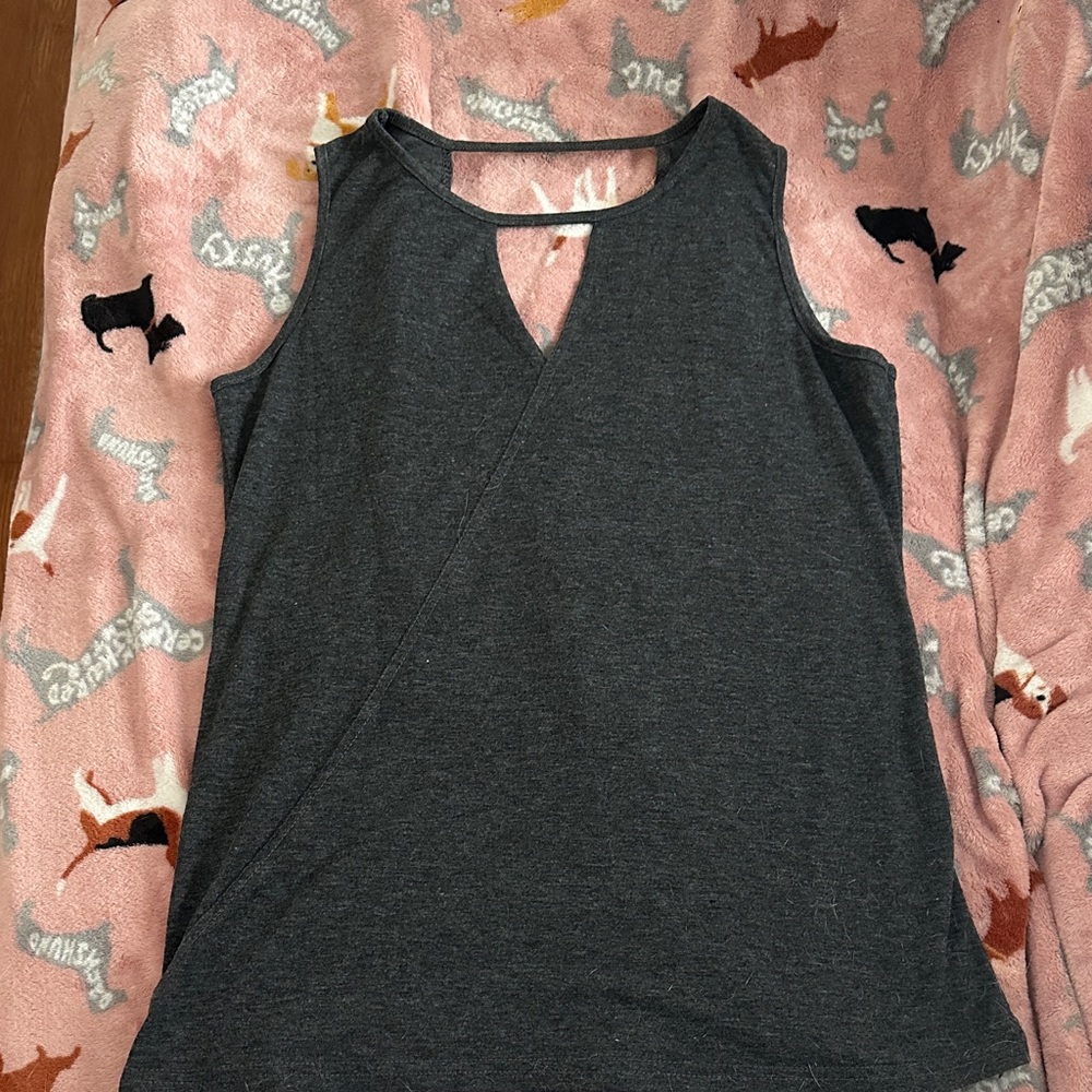 Charcoal Gray Sleeveless Women's Top